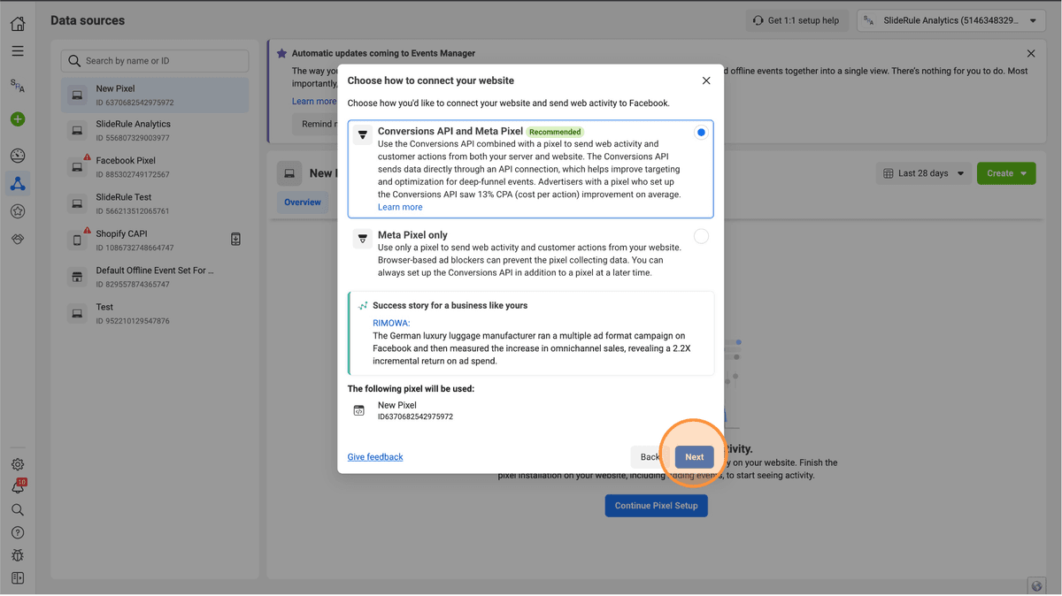 Clicking Next for setup