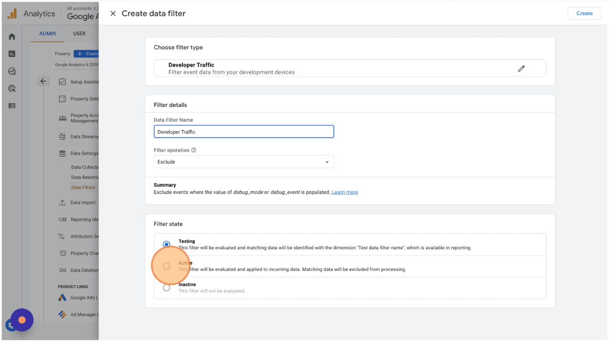 Finalizing Developer Traffic filter