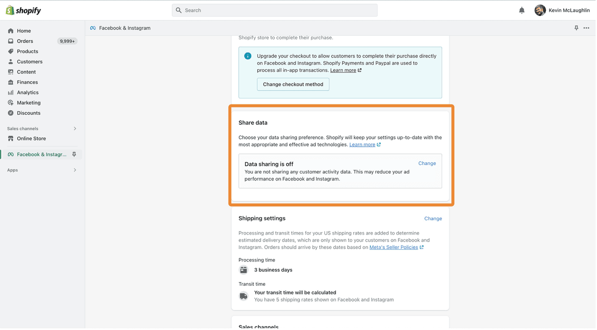 Confirmation of turning off Facebook Conversion API integration in Shopify