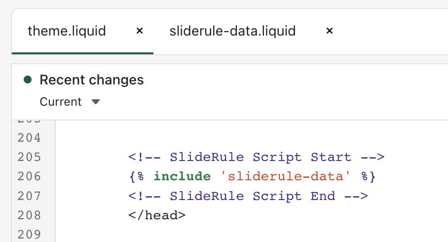 SlideRule script in theme.liquid